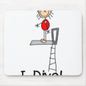 Stick Figure Girl I Dive mousepads by toddlersplace Stick Figure Girl I Dive mousepads