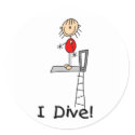 Stick Figure Girl I Dive stickers by toddlersplace Stick Figure Girl I Dive stickers