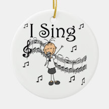 Stick Figure Girl I Sing T-shirts and Gifts Christmas Tree Ornament