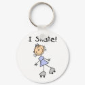Stick Figure Girl I Skate keychains