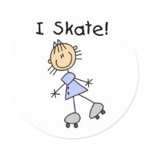 Stick Figure Girl I Skate stickers
