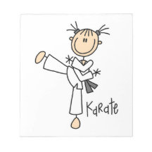 Stick Figure Girl Karate T-shirts and Gifts Memo Notepad