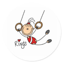 Stick figure girl on Rings Stickers