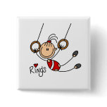 Stick figure girl on Rings Tshirts and Gifts Button