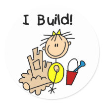 Stick Figure Girl Sand Castle stickers