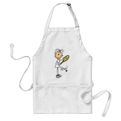 Stick Figure Girl Tennis Serve Apron by stick_figures