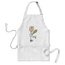 Stick Figure Girl Tennis Serve Apron