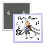 Stick Figure Girl Violin Player T-shirts and Gifts Pinback Button