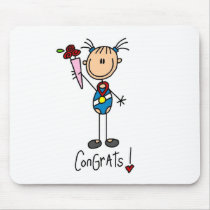 Stick Figure Girl Winning Medal Mousepad by stick_figures Stick Figure Girl Winning Medal Mousepad