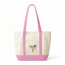 Stick Figure Girl with Balloons T-shirts and Gifts Tote Bags