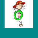 Stick FIgure Girl with  Swim Tube T-shirt