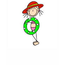 Stick FIgure Girl with Swim Tube T-shirt by stick_figures Stick FIgure Girl with Swim Tube T-shirt