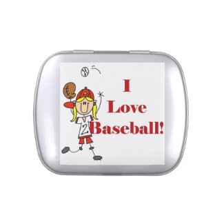 Stick Figure Girls Baseball Candy Tins