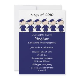 Stick Figure Girls & Boys Graduation Invitation zazzle_invitation