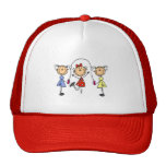 Stick Figure GIrls Jumping Rope Hats