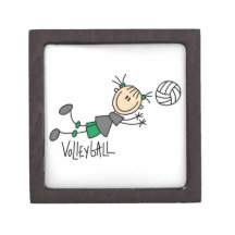 Stick Figure Girls Volleyball T-shirts and Gifts Premium Keepsake Boxes