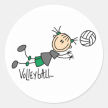 Stick Figure Girls Volleyball T-shirts and Gifts Sticker