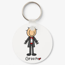 Stick Figure Groom T-shirts and Gifts keychains