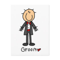 Stick Figure Groom T-shirts and Gifts postcards