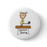 Stick Figure Gymnast on Balance Beam Buttons