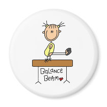 Stick Figure Gymnast on Balance Beam Magnets