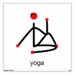 Stick figure-half lord of the fishes & yoga text. wall graphic