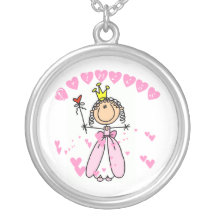 Stick Figure Heart Princess Necklace