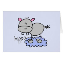 Stick Figure Hippo T-shirts and Gifts cards