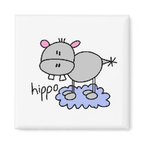 Stick Figure Hippo T-shirts and Gifts magnets
