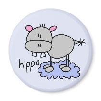 Stick Figure Hippo T-shirts and Gifts magnets