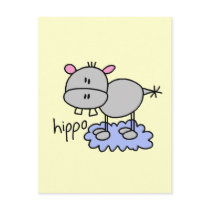 Stick Figure Hippo T-shirts and Gifts postcards