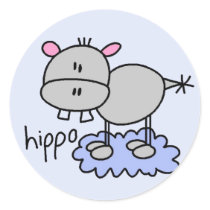 Stick Figure Hippo T-shirts and Gifts stickers