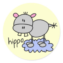 Stick Figure Hippo T-shirts and Gifts stickers