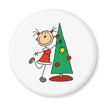 Stick Figure Holiday  Tree magnets