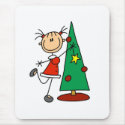 Stick Figure Holiday  Tree mousepads
