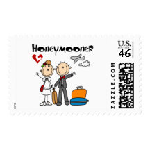 Stick Figure Honeymooner T-shirts and Gifts Stamps