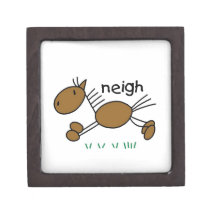 Stick Figure Horse T-shirts and Gifts Premium Keepsake Boxes
