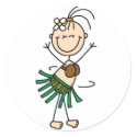 Stick Figure Hula Dancing Sticker