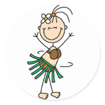 Stick Figure Hula Dancing Sticker