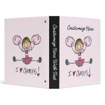 Stick Figure I Love Cheering T-shirts and Gifts Binder