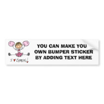 Stick Figure I Love Cheering T-shirts and Gifts Bumper Sticker