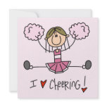 Stick Figure I Love Cheering T-shirts and Gifts Personalized Invites