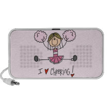 Stick Figure I Love Cheering T-shirts and Gifts Travelling Speaker