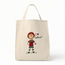 Stick Figure I Love Football T-shirts and Gifts Canvas Bags