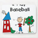 Stick Figure I Play Baseball mousepads