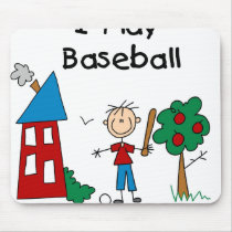 Stick Figure I Play Baseball mousepads
