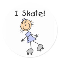 Stick Figure I Skate Tshirts and Gifts Sticker