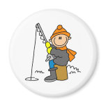 Stick Figure Ice Fishing Magnet