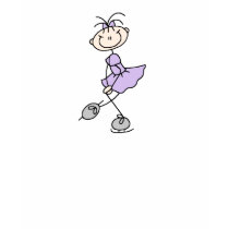 Stick Figure Ice Skater Lavender Shirt