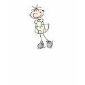Stick Figure Ice Skating Yellow Shirt